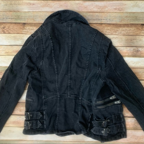Free People black Denim biker jacket - Picture 9 of 9